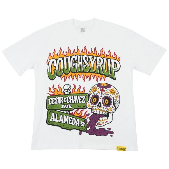 That’s An Awful Lot Of Cough Syrup Cesar Chavez Alameda T-shirt White | ALOCS - Picture 1 of 4